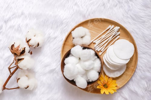 Preview: Organic cotton facial pads, cotton balls and cotton buds for removal makeup