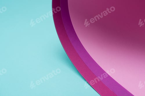 Preview: twisted pink and purple paper on turquoise