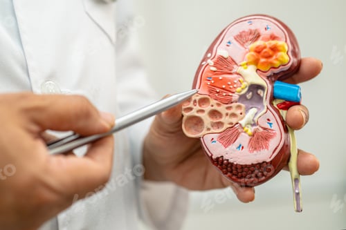 Preview: Kidney disease, Chronic kidney disease ckd, Doctor hold model to study and treat in hospital.