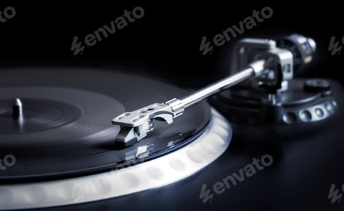 Preview: Modern Turntable with Vinyl Record