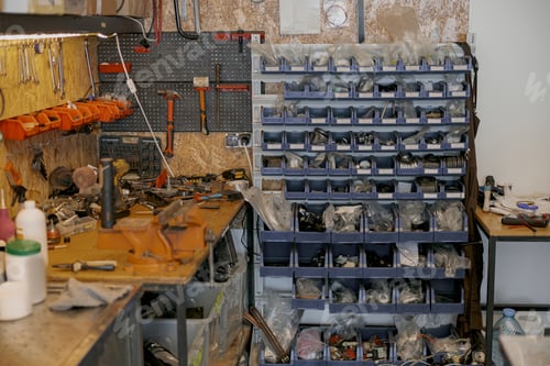 Preview: Interior of workshop full of tools ready for work