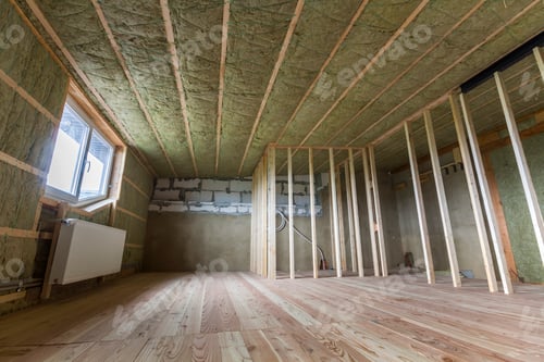 Preview: Construction and renovation of big light spacious empty room