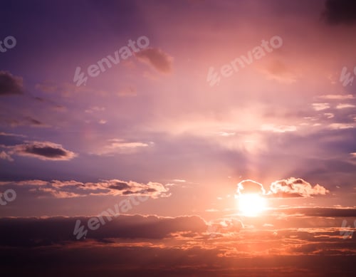 Preview: Sunset Sky with Clouds in Pastel Colors