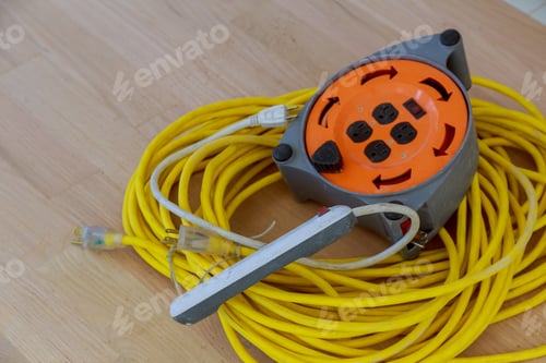 Preview: Electrical power extension cable at the repairs technology equipment