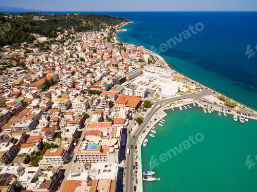 Preview: Aerial view of Zakynthos city in Zante island, in Greece