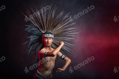 Preview: A man wearing a feathered headdress