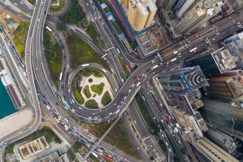 Preview: Causeway Bay, Hong Kong 07 January 2021: Aerial view of Hong Kong city