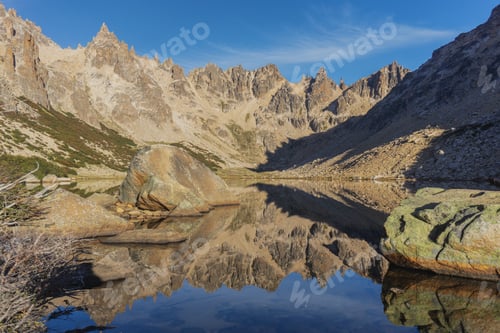 Preview: Beautiful reflection of mountains in the lake