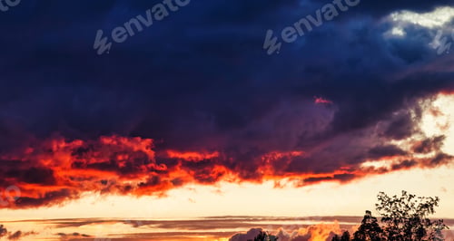 Preview: Colorful sunset sky and clouds, image twilight background