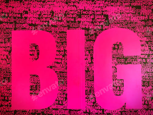 Preview: Big bright word on wall