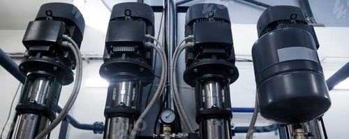 Preview: Industrial water pump systems in an engine room with automatic controls for efficient operation