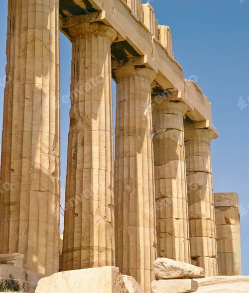 Preview: OLYMPUS DIGITAL CAMERA. Giant pillars in Acropolis, Greece.
