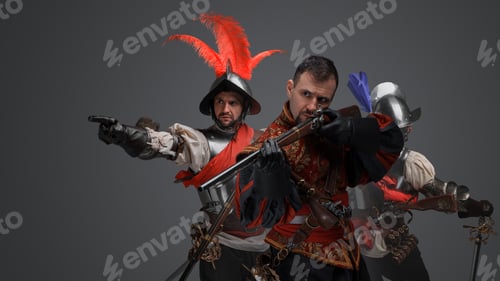 Preview: Brave conquistador squad armed with sword and flintlock rifle