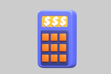 Preview: Cartoon calculator with dollar sign display
