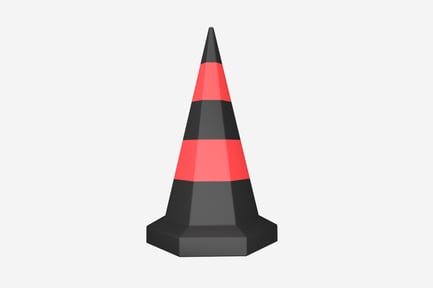 Preview: Safety Cone Playful 3D Illustration