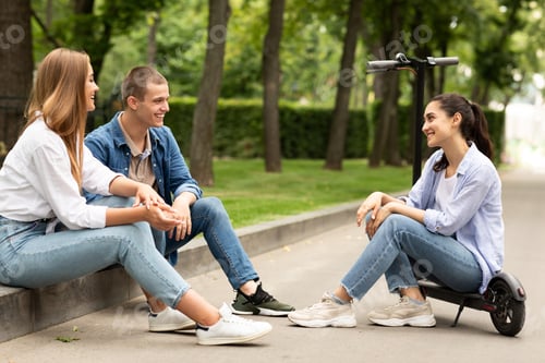 Preview: Group of three teenage friends enjoying time together