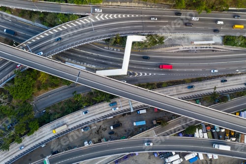 Preview: Kwai Tsing, Hong Kong, 14 February 2019:- Top view of Hong kong traffic
