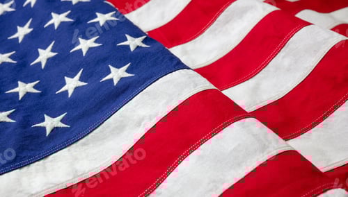 Preview: Waving Patriotic American Flag Close Up