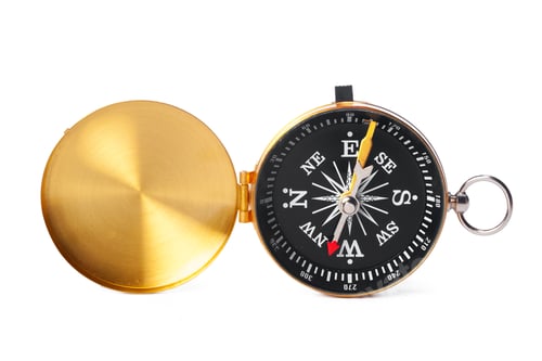 Preview: Compass isolated on white background. Tool for travel, tourism,science