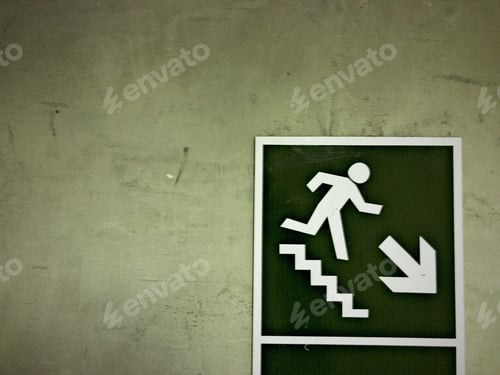 Preview: Emergency Exit Sign on a Textured Wall