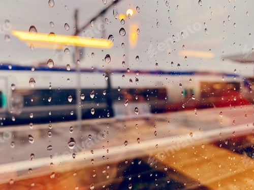 Preview: Traveling by train on rainy day