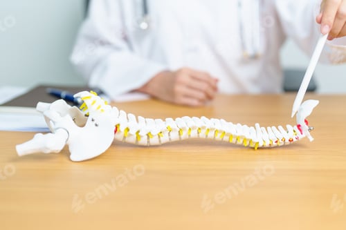 Preview: Doctor with human Spine anatomy model. Spinal Cord Disorder