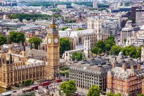 Preview: London aerial view of Big Ben and Westminster Abbey
