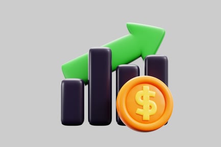 Preview: Finance growth chart and coin