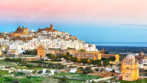 Preview: Ostuni white town skyline and Madonna della Grata church