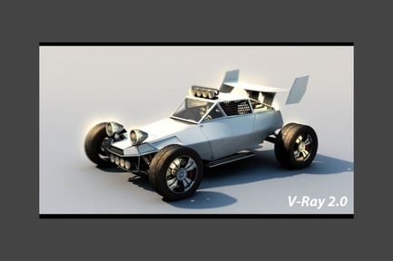 Preview: Futuristic car with angular headlights and triangular wings