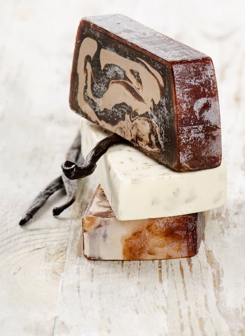 Preview: Homemade Soap With Vanilla On A Wooden Table. Selective Focus