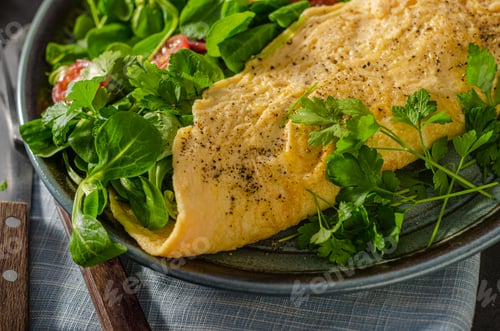 Preview: Egg omelette with salad