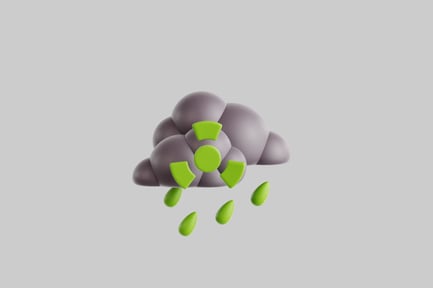 Preview: Cartoon radioactive cloud raindrops