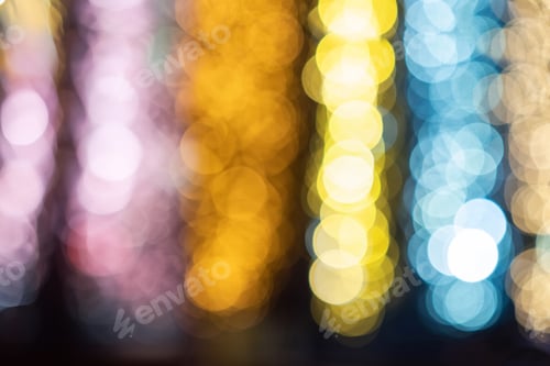 Preview: Colorful Blurred Bokeh Lights Background at Night