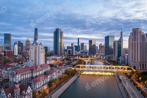 Preview: Aerial photo of Haihe River Scenic Line, Tianjin, China
