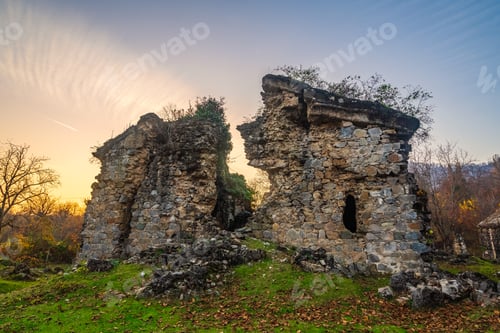 Preview: Ruins of ancient Albanian complex of seven churches date back to 4th-5th century. region Azerbaijan