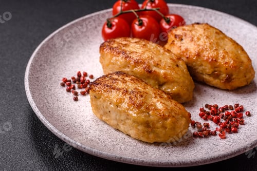 Preview: Delicious fresh fried minced fish cutlets with spices and herbs