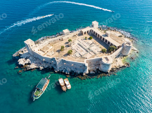Preview: Maidens Castle Kiz Kalesi Drone Photo, Erdemli Mersin, Turkey
