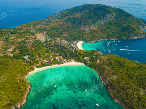 Preview: Sea, beach for travel background, Thailand. Nature landscape.