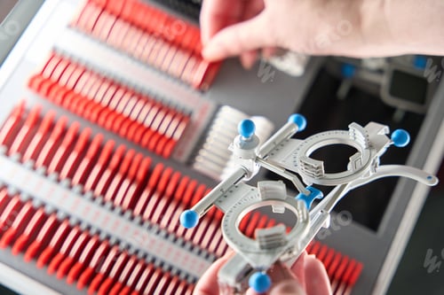 Preview: Specialist works with a special ophthalmic gadget