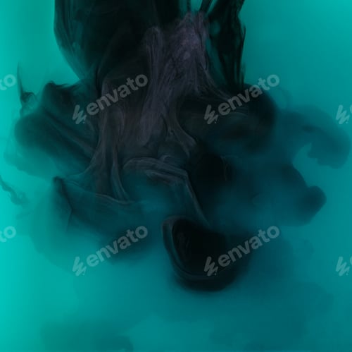 Preview: texture with black paint in turquoise water