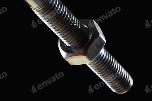 Preview: big metal screw on a white background