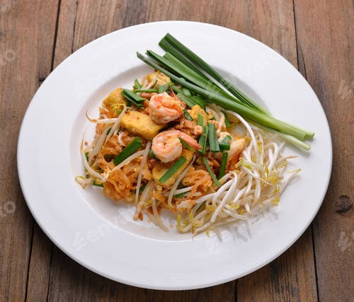 Preview: Thai food Pad thai , Stir fry noodles with shrimp