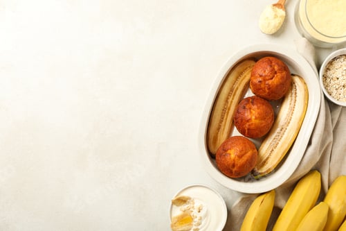 Preview: Tasty food with banana, concept of tasty food with banana