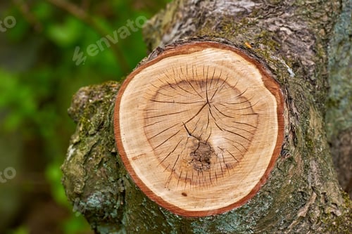 Preview: Nature, tree or wood in zoom for landscape with environment, abstract for climate change or defores