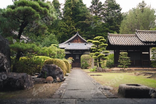 Preview: Japanese building with green surroundings