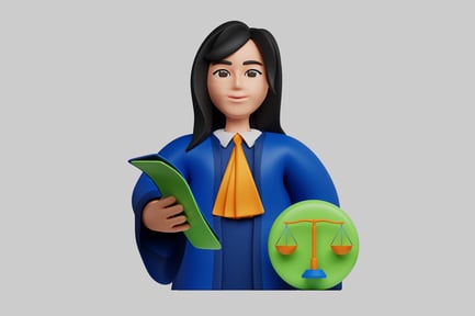 Preview: Cartoon lawyer with scales of justice