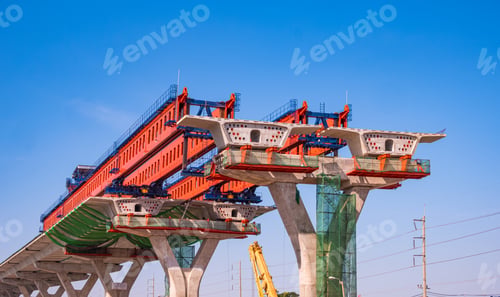 Preview: Launching gantry for installing concrete typical segment joint on foundation of flyover expressway