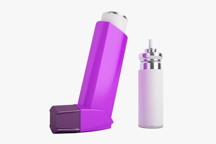 Preview: Medical Asthma Inhaler Set: Purple and White
