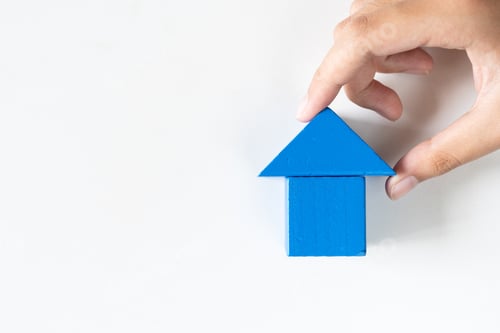 Preview: Blue house block for real estate property industry